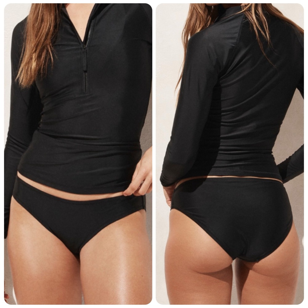 J. Crew Black Swim Bikini Bottoms Size XL NEW Style BC114 Recycled Polyester